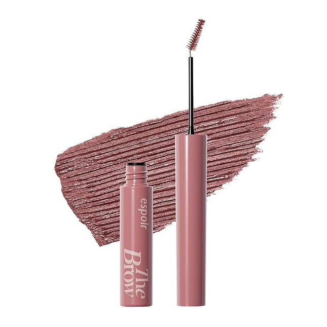 Espoir The Brow Color Fixing Cara #6 Rosy Brown | Easy Fixing without Clumping with Skinny Brush, Long-Lasting & Smudge-proof Eyebrow Mascara, Soft Mood Coloring Tinted Gel, Korean Makeup, 0.1 Fl Oz.