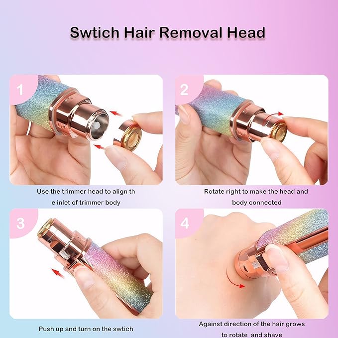 Electric Eyebrow Razor, Nose Trimmer, Nasal Hair Remover, Epilator Eyebrows Lip Fuzz, Remover Shavers Clippers Epilators Hair Removal for Women Sensitive Beauty Accessories Tools