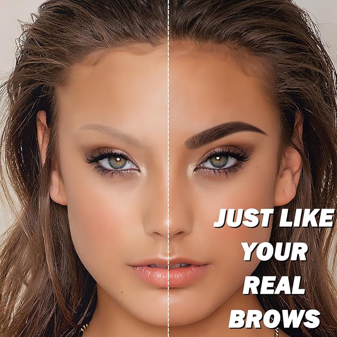 Eyebrow Pencil Microblade Eyebrow Pen - Waterproof Eyebrow Pen 4 Fork Tip Pencil Smudge Proof Long Lasting Brow Pens, Dark Brown