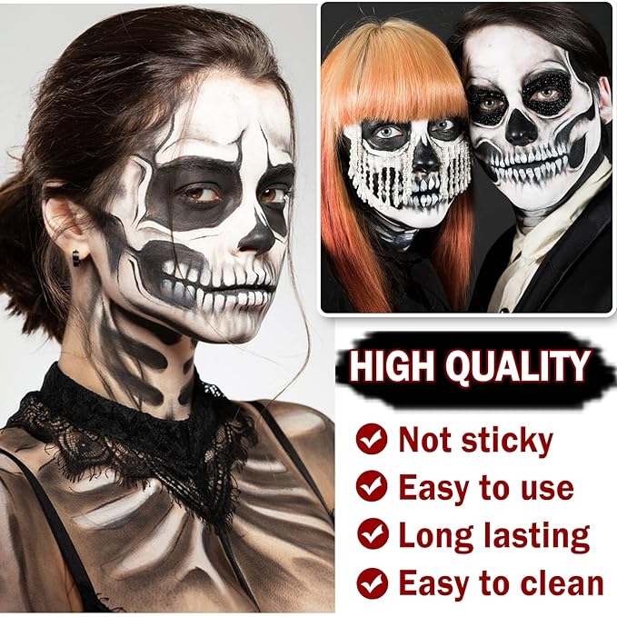 CAHIUYOA Black Face Body Paint Stick, Clown Makeup Eye Black Stick, Professional Joker Zombie Vampire Skeleton Cosplay Halloween SFX Makeup Sticks for Adults Children