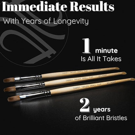 Tammy Taylor Acrylic Nail Brush Cleaner Liquid, Removes Solid Gel Nail Polish, Acrylic Dip Powder, All-in-One Poly Gel Slip Solution + Kolinsky Sable Nail Brush Conditioner, Cleaner & Restorer (4oz)