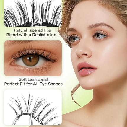 BEYELIAN Magnetic Eyelashes with Applicator Kit, Upgrade No Glue Needed False Lashes, Reusable Soft Magnetic Lashes for Eye(Lightweight & Comfortable)