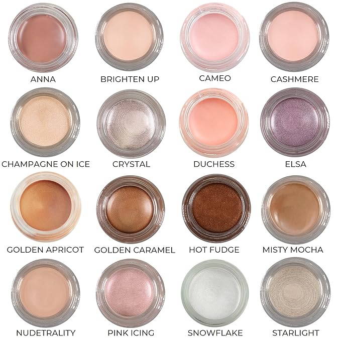 Mommy Makeup Any Wear Creme Eyeshadow - Waterproof, Crease-Proof, Long Lasting, High Pigment, Oil-free - Cream to Powder for Eyes, Cheeks & Lips (Crystal)