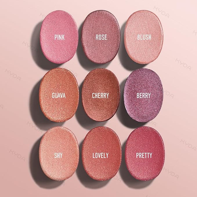 KYDA 3 Colors Mineral Color Balm, SPF 35, Buildable Shimmer Color for Lip and Cheek, Shimmer Cream Blush Stick, Lightweight Blendable, Multiuse Makeup Balm, GUAVA+CHERRY+BERRY