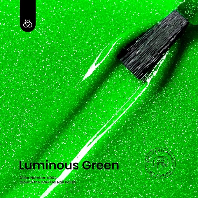 Beetles Halloween Gel Nail Polish, Luminous Green Glow in the Dark Gel Nail Polish Soak off Uv Led Nail Lamp Halloween Nail Art Manicure Salon DIY Home 0.5Oz