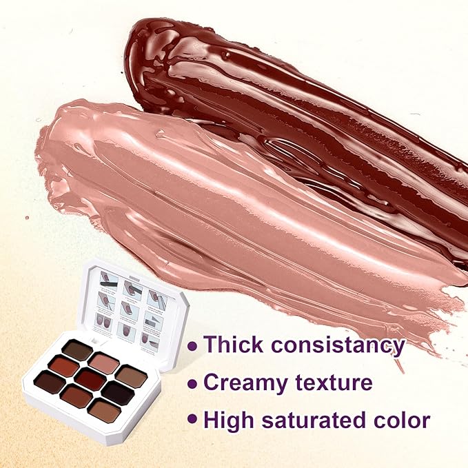 Gradient Painting Gel, 9 Colors Ombre Nail Polish for Pigmented Pat Painting Gel Nude Brown Color French Manicure DIY Nail Art Long-lasting No-wipe DIY Palette Lava Chocolate