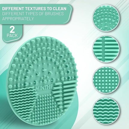 MINTHE™ Makeup Brush Cleaner Mat | 2 Pack | Silicone Make up Cleaning Pad