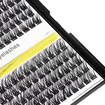Bodermincer 120 Clusters 10mm+12mm/12mm+14mm/14mm+16mm Mixed Wide Cluster False Eyelash Individual Cluster EyeLashes Grafting Fake False Eyelashes Eyelash Extension (M009# 12+14mm Mixed)