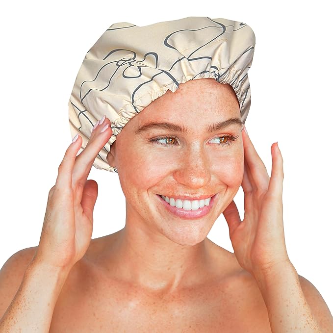 Kitsch Mickey/Minnie Luxury Shower Caps for Women Reusable Waterproof - Large Shower Cap for Women and Men, Non-slip, Quick-dry Hair Cap for Long and Short Hair, Stylish Design