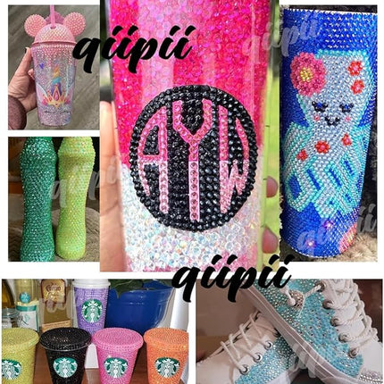 qiipii 8000PCS 3mm Solid White Resin Rhinestones for Crafting SS10 Pure White Flatback Jelly Stones Bulk Diamonds Crystals Gems for Face Eyes Makeup Tumblers Bottles DIY Crafts Clothes Shohes Phones