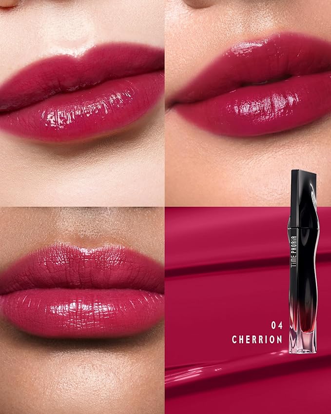 STELLAR DUST LIP STAIN-Long Lasting, Waterproof and Transferproof Lip Tint, Glossy Finish Lip Gloss, Lightweight Lipstick, High Coverage, Vivid Color (04 CHERRION)