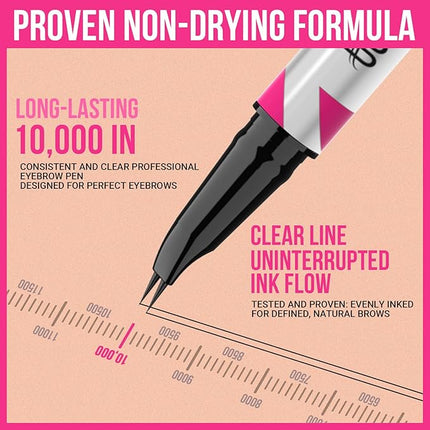 iMethod Curved Eyebrow Pen - 2-in-1 Dual-Ended Eyebrow Pencil with Curved Tip and Precise Brush-Tip for Natural Hair-Like Brows, Eyebrow Pencils for Women, Long Lasting, Grey