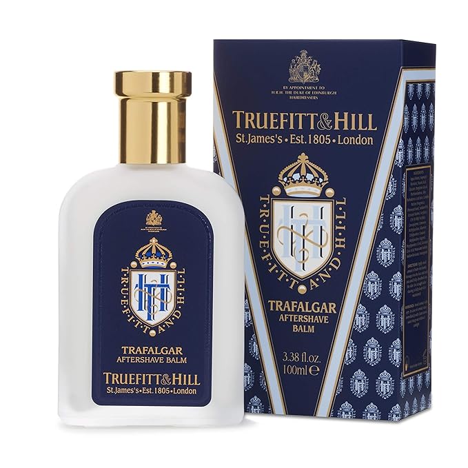 Truefitt & Hill Luxury Aftershave Balm - Trafalgar - Premium Soothing Moisturizer with Aloe Vera Extract - Ideal for Sensitive Skin, Razor Burn Relief, and a Silky Smooth Finish - 3.38 oz