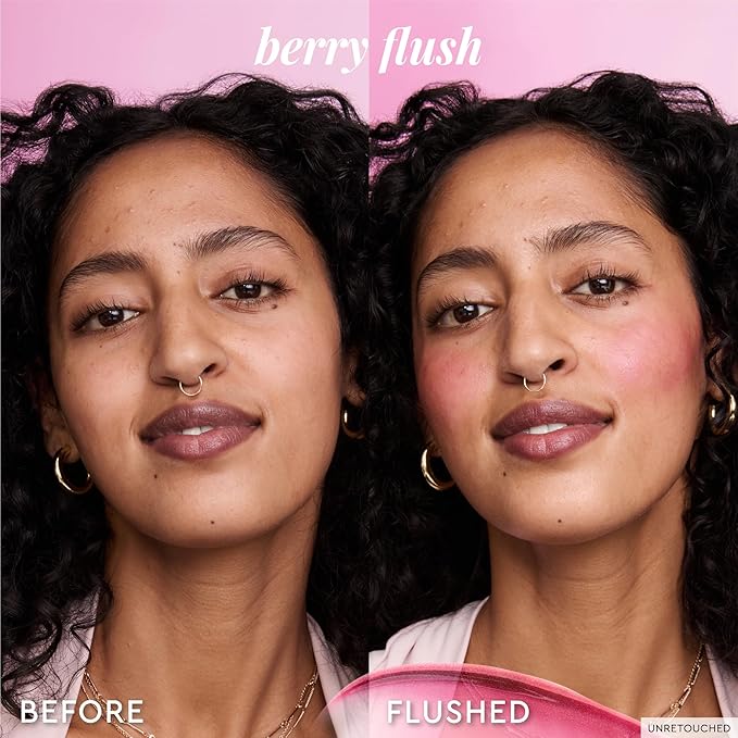 Glow Recipe Niacinamide Dewy Flush Tinted Liquid Blush Serum - Glowy Blush for Cheeks to Smooth, Hydrate & Brighten - Liquid Korean Makeup with Buildable, Warm Berry Plum Tint - Berry Flush (0.4 oz)