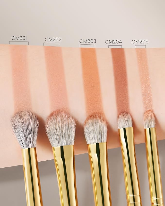 Desert Oak Series Precise Detail Shader - 7mm Arctic Fox & Goat Hair Brush for Lash Line & Outer V, Luxury Bubinga Handle (CM 204)