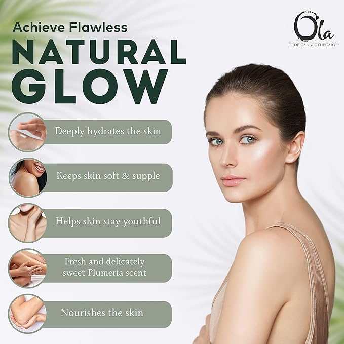 OLA Plumeria Body Butter – Moisturizing with Pure Coconut Oil and Hawaiian Plant Extracts - Ideal for Dry Skin - 2.1oz