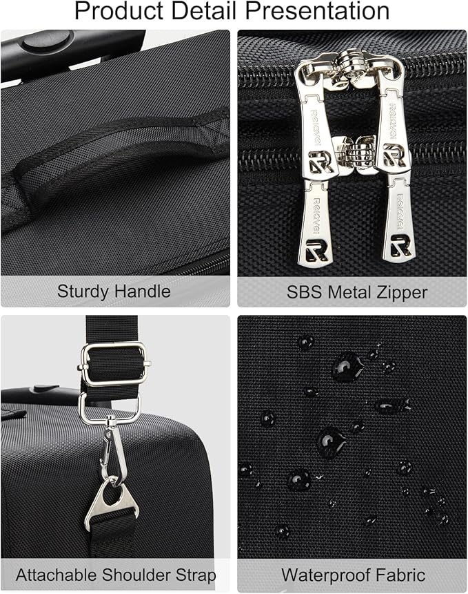 MONSTINA Rolling Makeup Train Case,Trolley Cosmetic Case,3-Layer Cosmetic Organizer,Extra Large Makeup Travel Bag for Hairstylist, Trolley Travel Hairdressing Case with Adjustable Divider(Black)