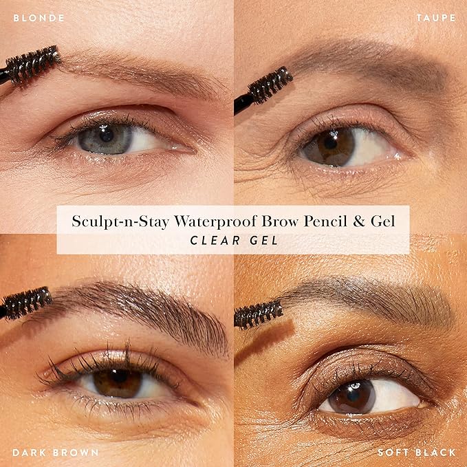 LAURA GELLER NEW YORK Sculpt-n-Stay Waterproof Brow Pencil & Gel- Soft Black