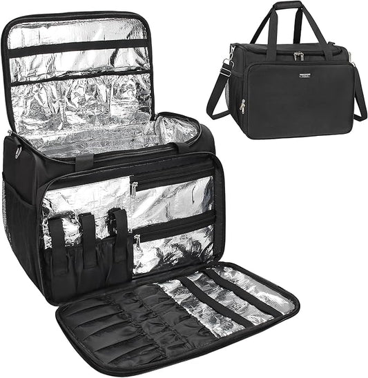 Professional Hairdressing Bag,Hairstylist Travel Bag,Cosmetics Beauty Hairdresser Bag with Shoulder Strap,Hair Makeup Salon Organizer Bag for Barber Insulation Material