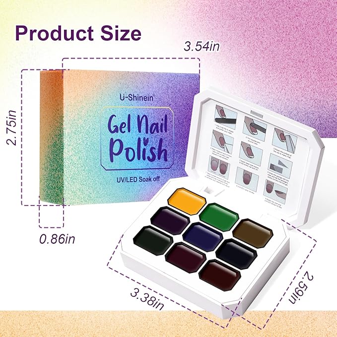 Gradient Painting Gel, 9 Colors Ombre Gel Nail Polish Jelly Gel Transparent Effect Summer Nails for Pigment Pat Aura Nails French Manicure Soak Off UV Dopamine Fructose