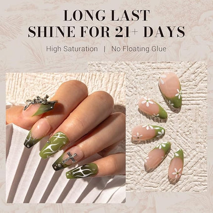 MelodySusie Green Gel Nail Polish,0.5fl oz Nails Soak Off UV LED Oliver Green Gel Polish Gift for Women Nail Art Manicure Salon DIY Nail Design Decoration at Home-603-A2303