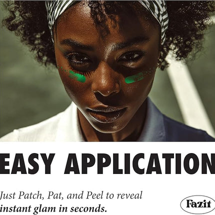 Fazit Makeup Patches - Green Game Day Speckles - Glow Up Make-Up Patches - Cute Glitter Makeup Accessories for Women - Cosmetic Glitter for Face