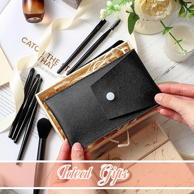 Tioncy 12 Sets Travel Makeup Brush Set Bulk Brushes Bag Bridesmaid Gift Synthetic Fibre Face Make up Brushes Angled Blush Brush for Wedding Bridal Shower Favors Bachelorette Party Gift(Black)