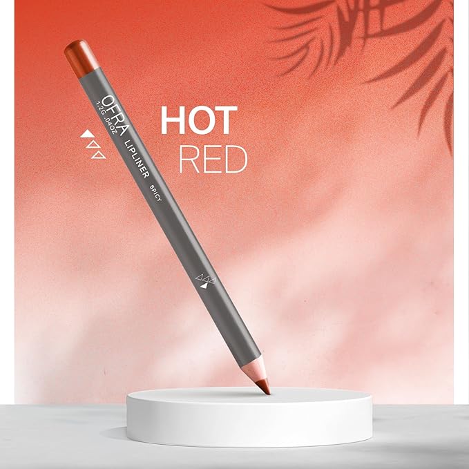 Ofra Lipliner Pencil - Spicy | High-Pigment Lipliner for Defining & Shaping Lips | Smooth, Precise Application | Long-Lasting Wear Lipliners | 0.04oz