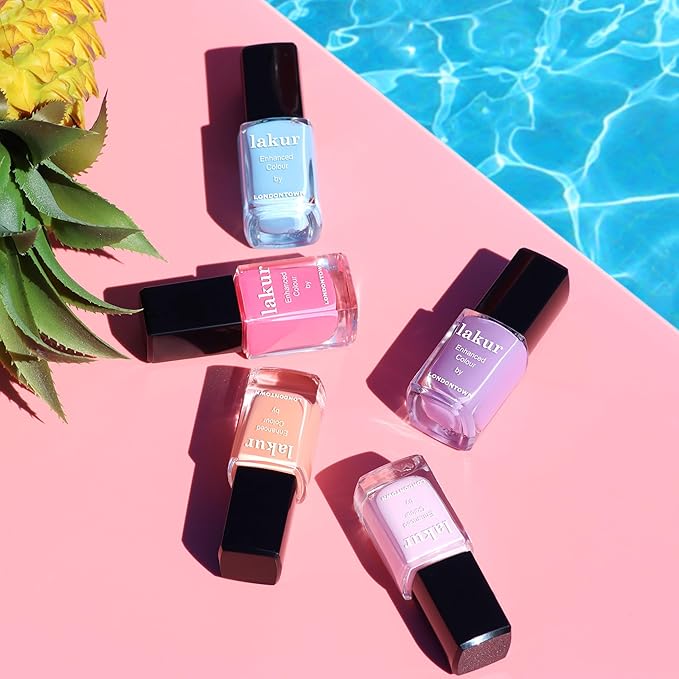 LONDONTOWN lakur Nail Polish - Chip-Resistant, Non-Toxic, Conditions & Hydrates Nails | Glossy Pastel Carnation Pink, Pink Palm, .40 fl oz