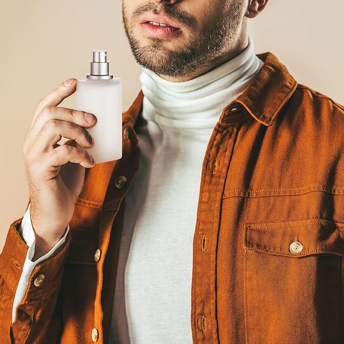 Tessco for you 12 Pcs 3.4 Ounces Perfume Bottles Empty Frosted Glass Spray Bottles 100ml Refillable Atomizer Perfume Dispenser Fine Mist Atomizer Cosmetic Make up Container(Silver Gray)