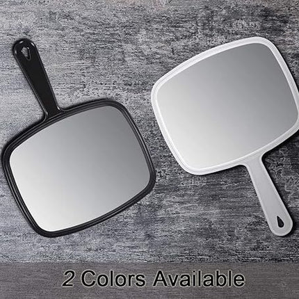 PROTECLE Hand Mirror, 10.3" L x 7.4" W Salon Barber Hairdressing Handheld Mirror with Handle, Square Black