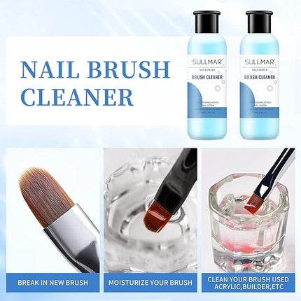 Nail Brush Cleaner 5fl.oz 150ml Nail Brush Cleaner And Conditioner Quickly Clean Nails Art Brush Acrylic NailBrush DIY Salon At Home