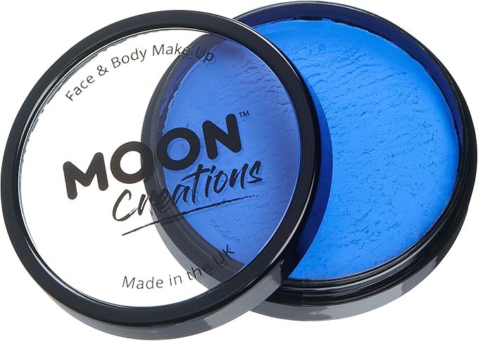 Pro Face & Body Paint Cake Pots by Moon Creations - Royal Blue - Professional Water Based Face Paint Makeup for Adults, Kids - 1.26oz