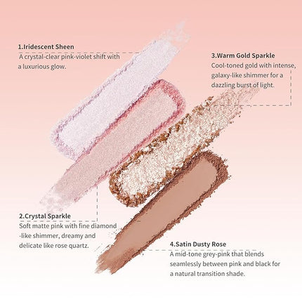16 Color Eyeshadow Palette, Blendable with Low-Saturation Pink-Brown and Peach Nudes Palette, Sweet Aesthetic Makeup for Daily Office, Date, Parties (#06 Dear)
