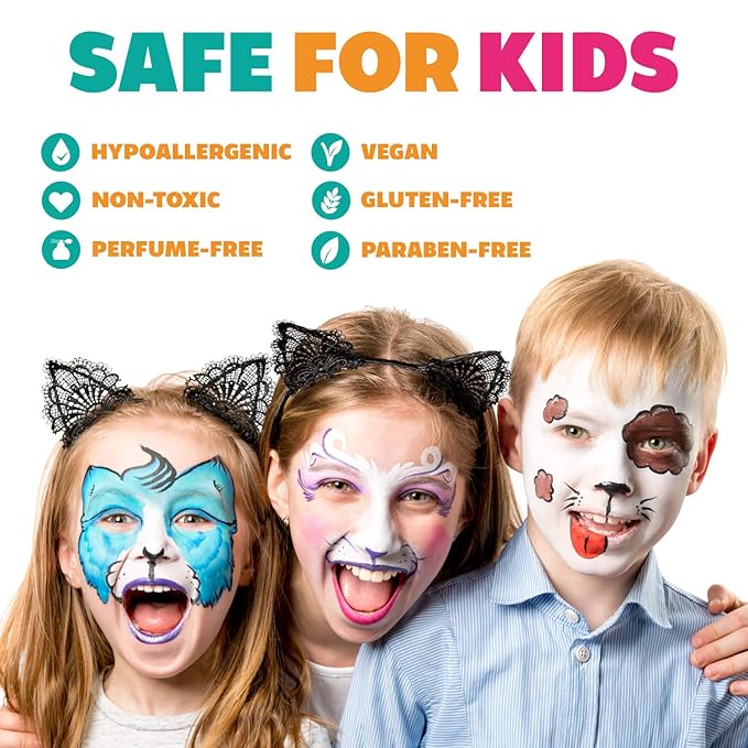 Kraze FX Dome Stroke - Anthem (25 gm), Professional 1-Stroke Split Cake, Hypoallergenic, Non-Toxic, Water Activated Face & Body Painting Makeup Supplies for Sensitive Skin, Kid Safe, Adults