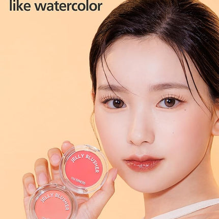 THESAEM Jelly Blusher - PP02 Baby Lavender Greyish Lavender - Korean Watercolor Blush Cushion Velvet Finish - Long-Lasting Vibrant Cheek Color with Smooth Blending Formula, 0.21oz