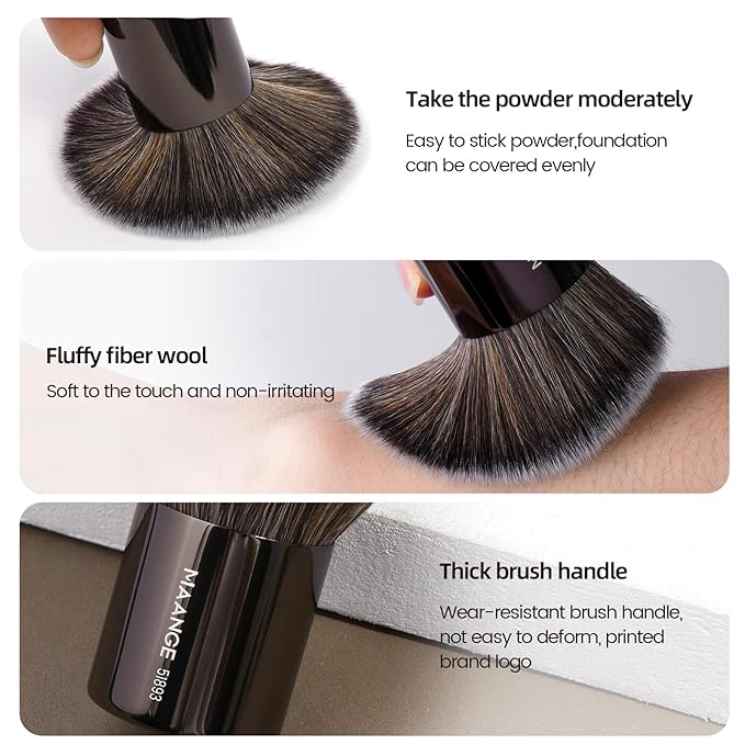 MAANGE 8 Pcs Makeup Brushes with Bag, Double-End Multi-functional Makeup Brushes for Blending Liquid Powder Concealer Cream Blush Buffe, Black
