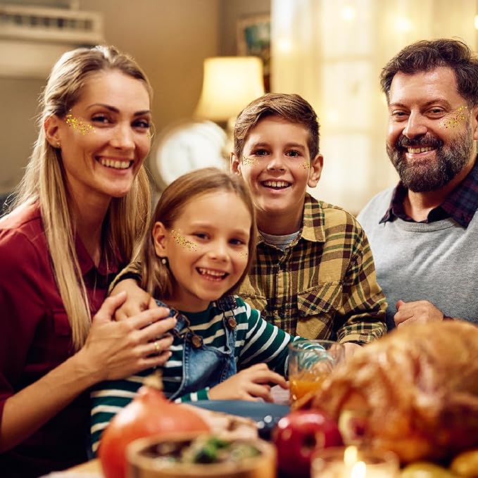 Thanksgiving Fall Glitter Gel for Body, Face, Hair and Lip, Color Changing Glitter Gel Under Light (Thanksgiving)