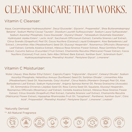 InstaNatural Vitamin C Fan Favorites Cleanser and Moisturizer Kit, Brightens, Reduces the Look of Fine Lines and Uneven Texture, with Aloe Vera and Botanical Extracts