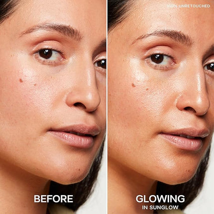 Saie Glowy Super Gel - Hydrating Makeup Primer and Illuminating Glow Serum Enriched with Vitamin C and Squalane Oil - All-Over Liquid Highlighter Makeup for Instant Glass Skin - Sunglow (1 oz)