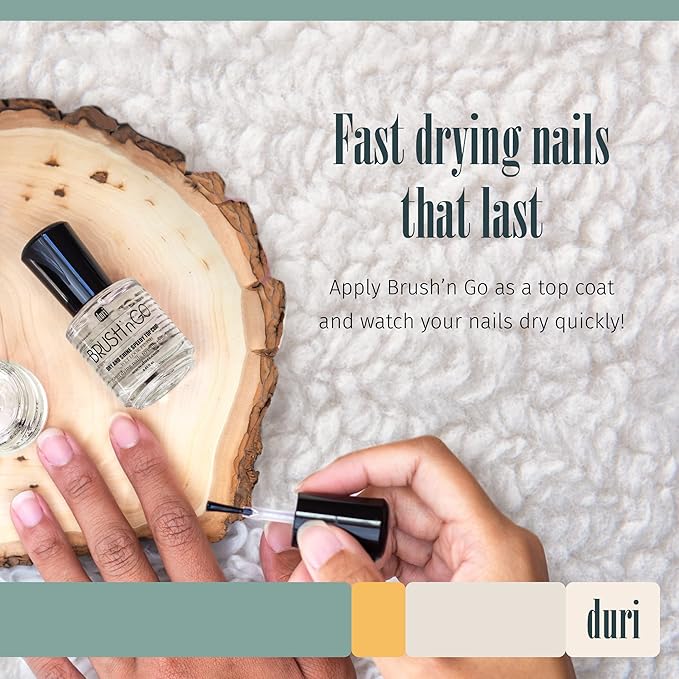 duri Brush'n Go Dry and Shine Speedy Top Coat, Fast Dry Top Coat Nail Polish - 0.45 fl.oz. (pack of 1)