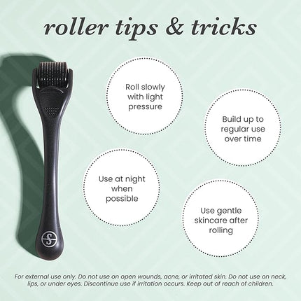 Roller for Face, Beard, Hair - Skincare for Men and Women (Shiny Black)