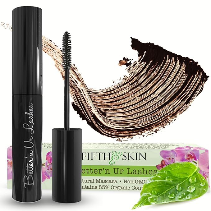 Better’n Ur Lashes Organic Mascara (BROWN) | 100% Natural | Made w Certified Organic Ingredients | Non GMO | Hypoallergenic for Sensitive Eyes | Length & Volume | Vegan | Cruelty Free