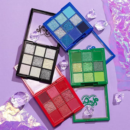 Kimchi Chic Beauty Jewel Collection Eyeshadow Palette - Pigmented Blendable Matte & Glitter Shades, Long Lasting, Cruelty Free, Includes Jewel Stickers, Diamond