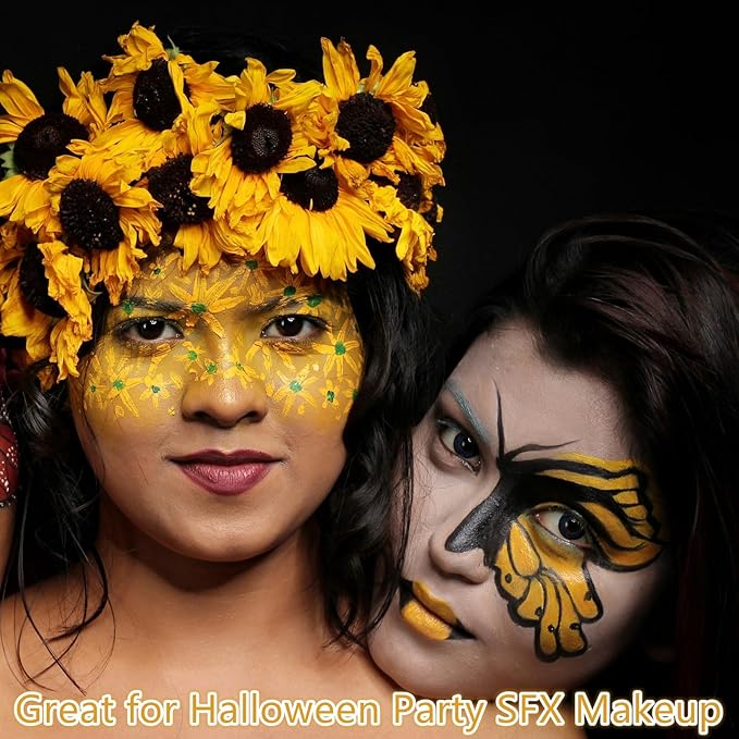 Go Ho Gold Cream-Blendable Face Body Paint Stick,Easy to Color Eye Black Gold Face Paint Football/Baseball/Softball,Safe Facepaint Nose&Lip Smacking for Halloween Makeup