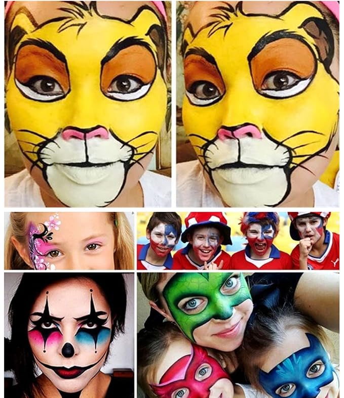 Go Ho Yellow Face Body Paint Stick,Washable Yellow Face Paint Stick,Non-toxic Full-coverage Cream Body Paint for Adults Children Halloween Cosplay SFX Makeup