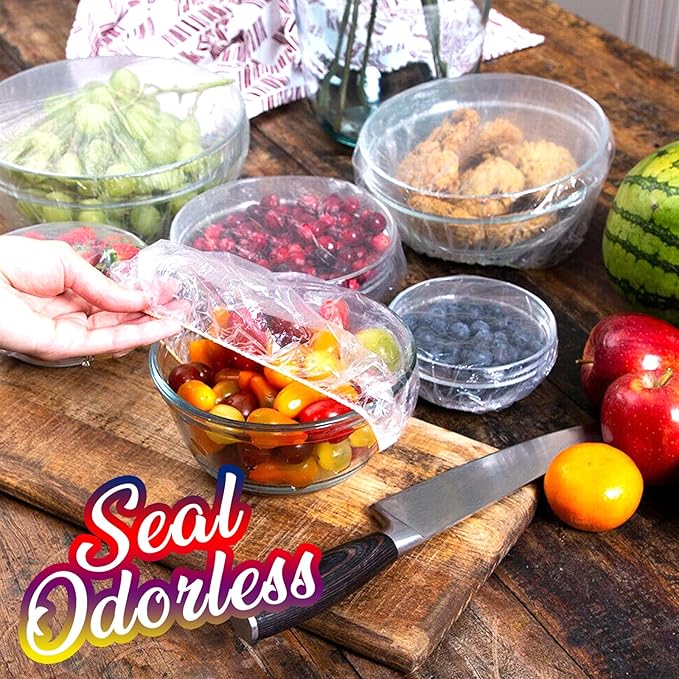 LEOBRO 100PCS Disposable Shower Caps, Large Shower Caps for Women Disposable, Clear Plastic Shower Cap, Plastic Hair Caps for Hair Treatment, Large Size 19.3 INCH