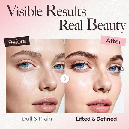 LASHVIEW Lash Lift and Eyebrow Kit, Professional Eyelash Perm Kit and Eyelash & Eyebrow Set Quick Lifting & Voluminous Coloring Gifts for Women Salon Grade Home DIY(Brown)