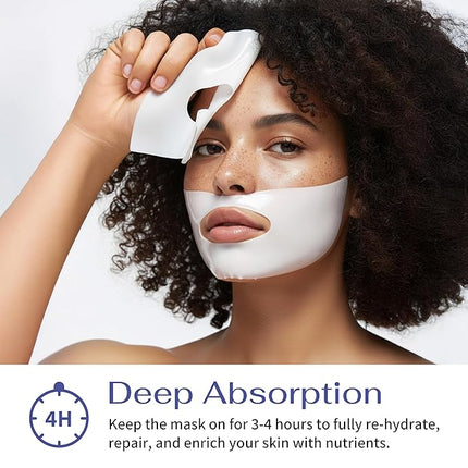 GHK-Cu Copper Peptide Hydrogel Face Mask Anti-Aging Collagen Booster for Skin Repair, Firming, Fades Acne Scars & Redness. K-Beauty Sheet Mask Treatment