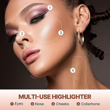 TOUCH IN SOL In My Heart Stick Highlighter (#Moonlight Beam) - Cream Highlighter Stick for Korean Makeup, Multi-Use for Lips, Cheeks & Body, Blendable for Dewy Glow, K-Beauty (0.21 oz)